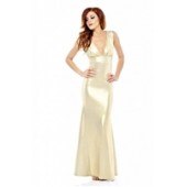 AX Paris Gold Fishtail Floor Length Dress 